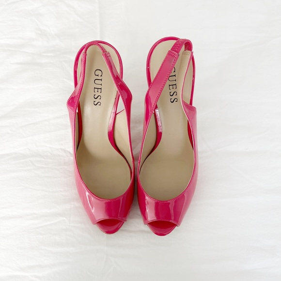 ✨NEVER WORN✨ Guess | Patent Pink, Sling Back Heels, Size 8.5 - Picture 7 of 9